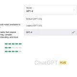 Wybór modelu GPT-4 w ChatGPT Plus. Opisuje jego zaawansowane możliwości w zakresie rozumowania i kreatywności.