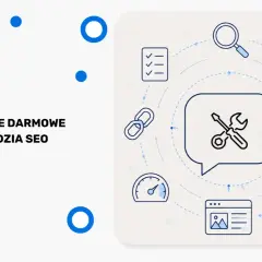 Najlepsze darmowe narzędzia SEO: ikony symbolizujące analizę, optymalizację i wzrost.