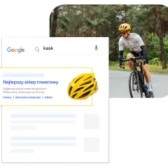 Szukasz kasku rowerowego? Ten shoper SEO pokazuje wyniki wyszukiwania Google z ofertą najlepszego sklepu rowerowego, rowerami i akcesoriami.