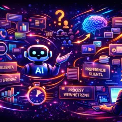 Uroczy bot sztuczna inteligencja wspiera obsługę klienta, marketing i sprzedaż, analizując preferencje i procesy.
