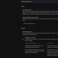 Ustawienia Google Chrome: Wydajność, Oszczędzanie pamięci, Wstępne wczytywanie stron.