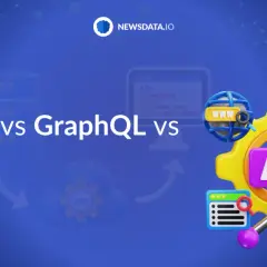 Porównanie różnych rodzajów API: REST, GraphQL i gRPC. Grafika przedstawia ikony symbolizujące technologie i dane.