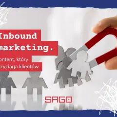Inbound marketing przyciąga klientów jak magnes. Dwa magnesy przyciągają figurki ludzi. SAGO.
