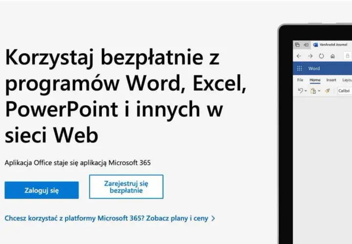 Darmowy pakiet Office: Word, Excel, PowerPoint online. Zarejestruj się bezpłatnie i korzystaj z aplikacji Microsoft 365.