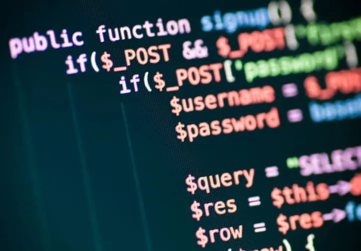 Fragment kodu PHP, pokazujący logikę logowania. To jest właśnie php, co to jest - język skryptowy do tworzenia stron internetowych.