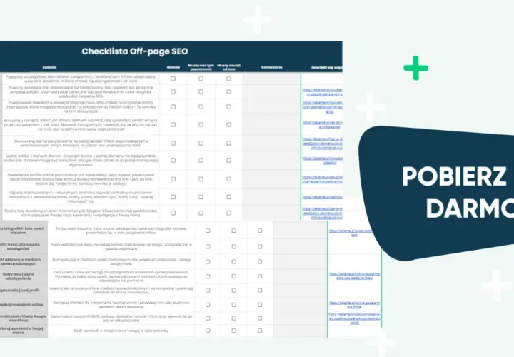 Checklista off-page SEO: budowanie linków, analiza konkurencji, optymalizacja anchor text i zarządzanie reputacją online.