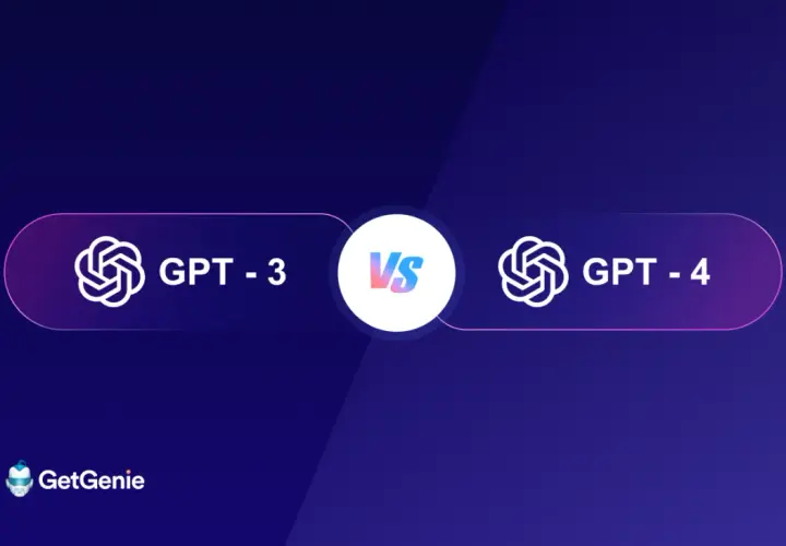 Porównanie GPT-3 vs GPT-4. Dwa modele AI, jeden symbolizuje starszą wersję, drugi nowszą.