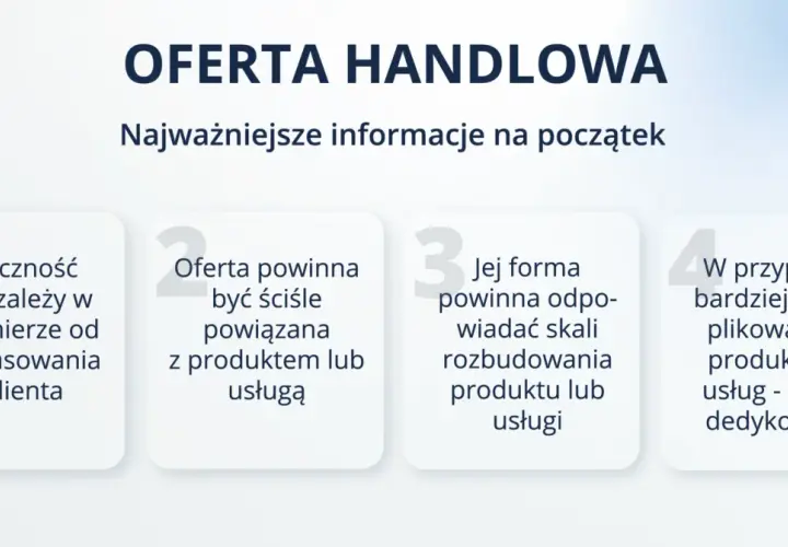 Oferta handlowa: kluczowe informacje o skuteczności, dopasowaniu do produktu/usługi, formie i dedykowanych rozwiązaniach.