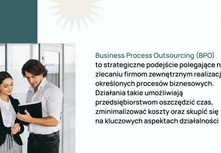 Para omawia BPO (Business Process Outsourcing) – strategiczne zlecanie procesów firmom zewnętrznym, by oszczędzić czas i koszty.