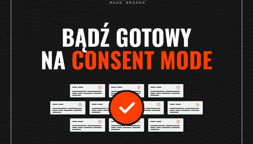Bądź gotowy na consent mode v2. Grafika przedstawia ikony ciasteczek i zaznaczone zgody.