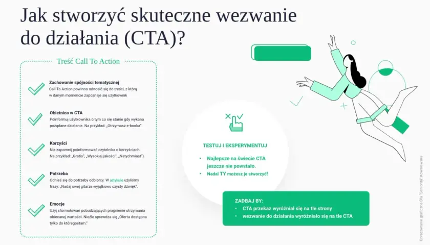 Jak stworzyć skuteczne wezwanie do działania (CTA)? Poznaj zasady tworzenia CTA, które przyciągnie uwagę i zachęci do akcji.