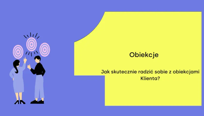Dwie osoby dyskutują, celując w tarcze. Temat: zbijanie obiekcji klienta.