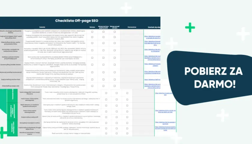 Checklista off-page SEO: budowanie linków, analiza konkurencji, optymalizacja anchor text i zarządzanie reputacją online.
