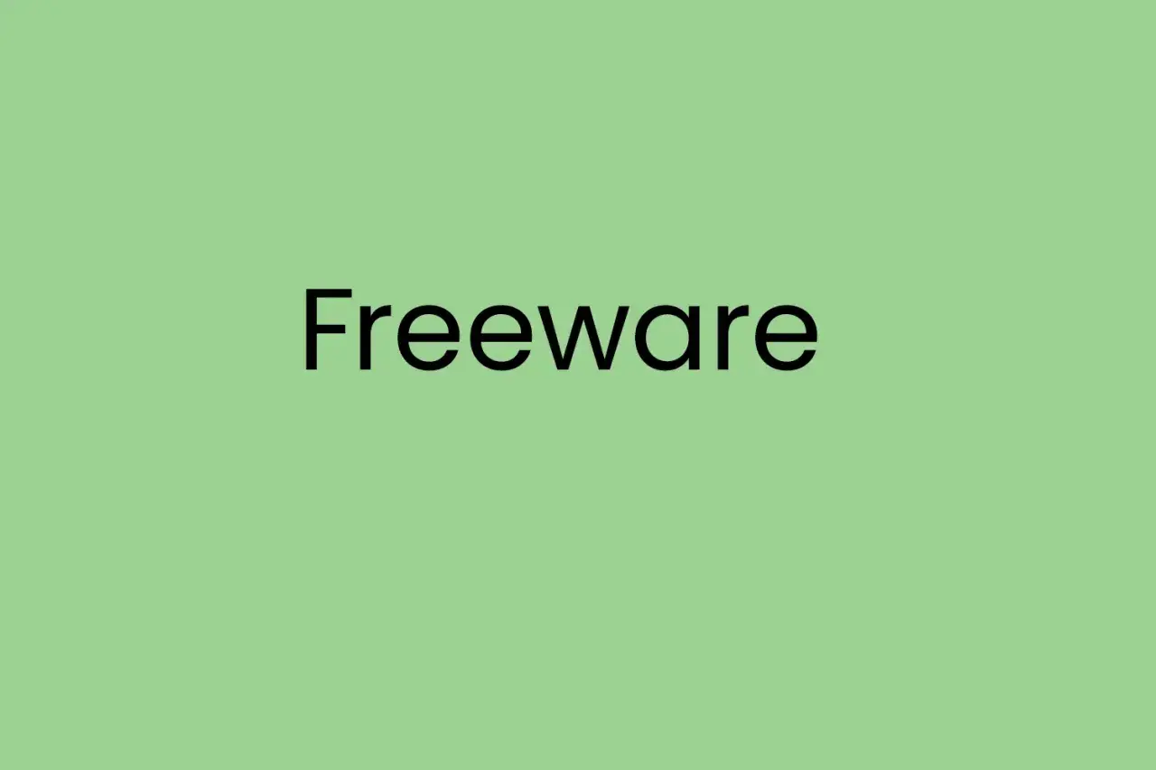 Jasnozielone tło z napisem "Freeware". Dowiedz się, co to freeware i jak z niego korzystać.