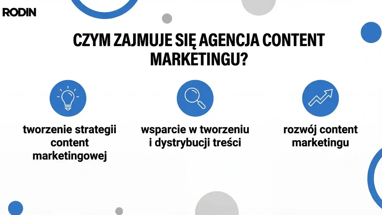 Agencja content marketingu tworzy strategie, wspiera tworzenie i dystrybucję treści oraz rozwija marketing.