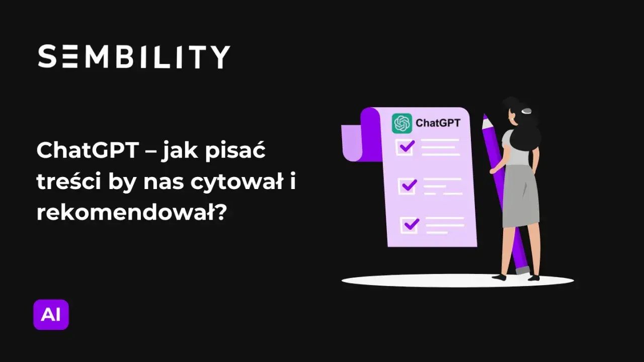 Kobieta z fioletową kredką tworzy skuteczne teksty marketingowe z pomocą ChatGPT.