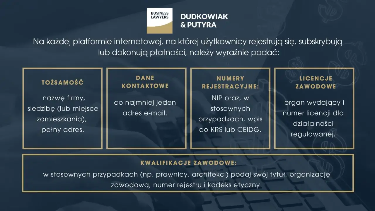 Dane firmy, kontaktowe, rejestracyjne i kwalifikacje zawodowe – kluczowe dla optymalizacji konwersji i budowania zaufania użytkowników.